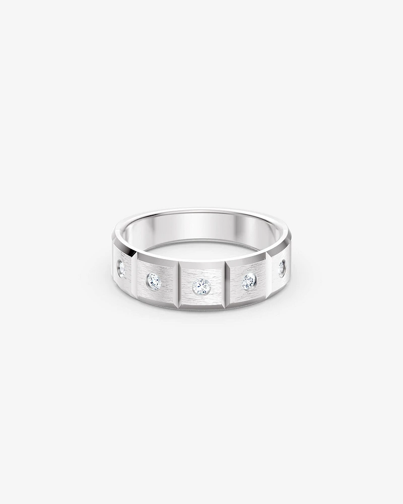 Men's 0.20 TW Brushed and Polished Diamond Ring Platinum