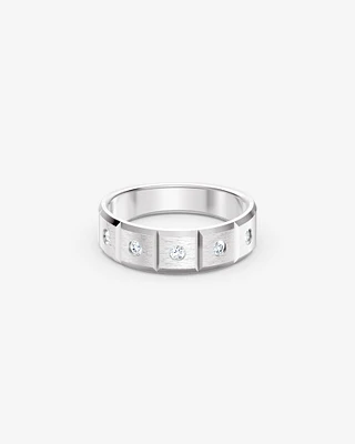 Men's 0.20 TW Brushed and Polished Diamond Ring Platinum
