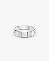 Men's 0.20 TW Brushed and Polished Diamond Ring Platinum