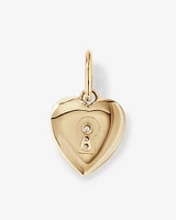 Diamond Accent Love Heart Lock Pendant in 10kt Yellow Gold