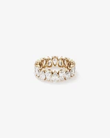 5.90 Carat TW Pear Cut Laboratory-Grown Diamond Eternity Ring in 14kt Yellow Gold