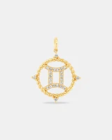 Gemini Zodiac Pendant with 0.20 Carat TW of Diamonds in 10kt Yellow Gold