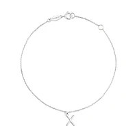 19cm (7.5") N Initial Bracelet in Sterling Silver