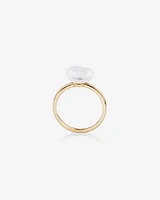 Ring with 9-10mm Cultured Freshwater Baroque Pearls in 10kt Yellow Gold