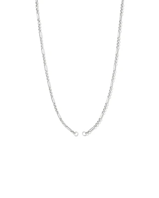 50cm (20") Paperclip 7 and 1 Alternating Open Pendant Chain in Sterling Silver