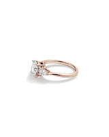 1.65 Carat TW Three Stone Oval and Pear Shaped Laboratory-Grown Diamond Engagement Ring in 14kt White Gold