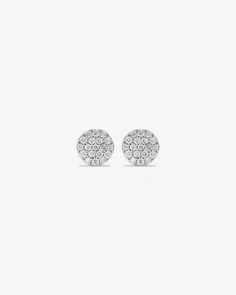 0.33 Carat TW Round Diamond Cluster Stud Earrings in 10kt White Gold