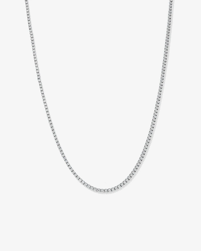 Cubic Zirconia Tennis Necklace in Sterling Silver