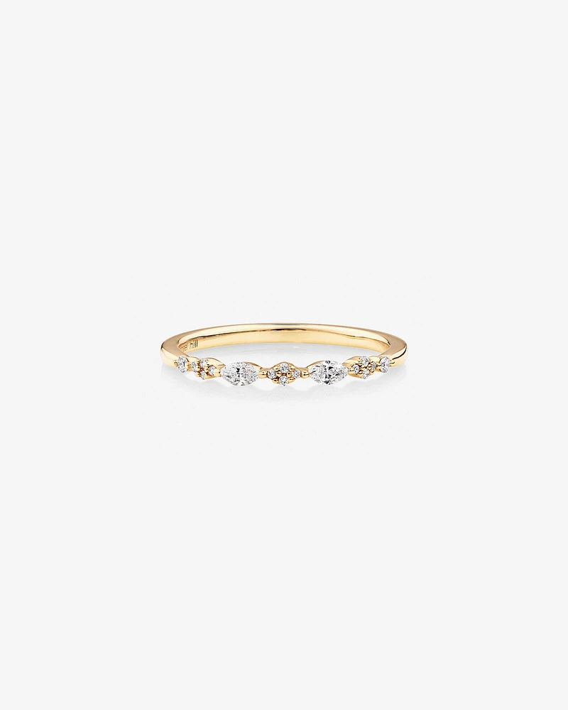 Bague Nuptiale avec 0,15 Carat TW de Diamants en Or Jaune 14kt