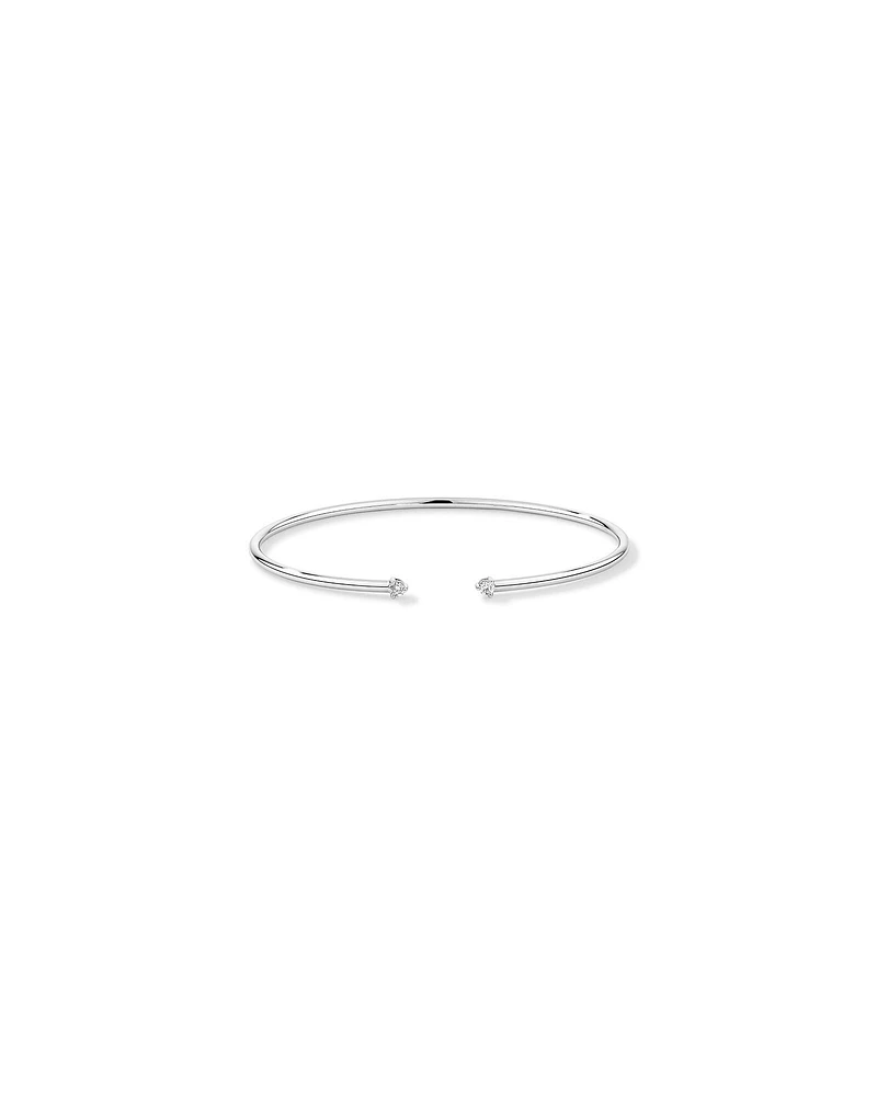 Diamond Torque Bangle in 10kt White Gold