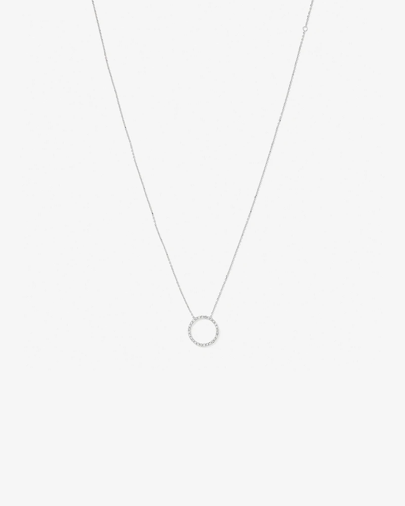 0.40 Carat TW Diamond Circle Necklace in 10kt White Gold