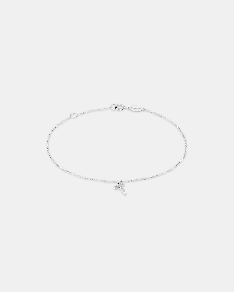Bracelet à initiale « D » en argent
