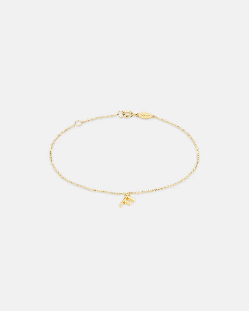 19cm (7.5") C Initial Bracelet in 10kt Yellow Gold