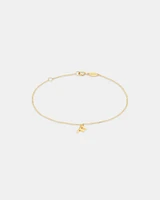 19cm (7.5") C Initial Bracelet in 10kt Yellow Gold