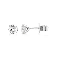 1,00 Carat TW Boucles d'oreilles puces solitaires en or blanc 18kt