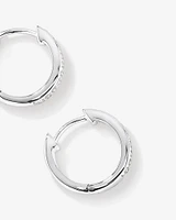 Reversible Huggie Earrings With Cubic Zirconia In Sterling Silver