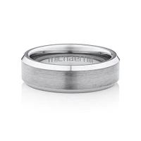 Bague en tungstène de saphir gris pour homme