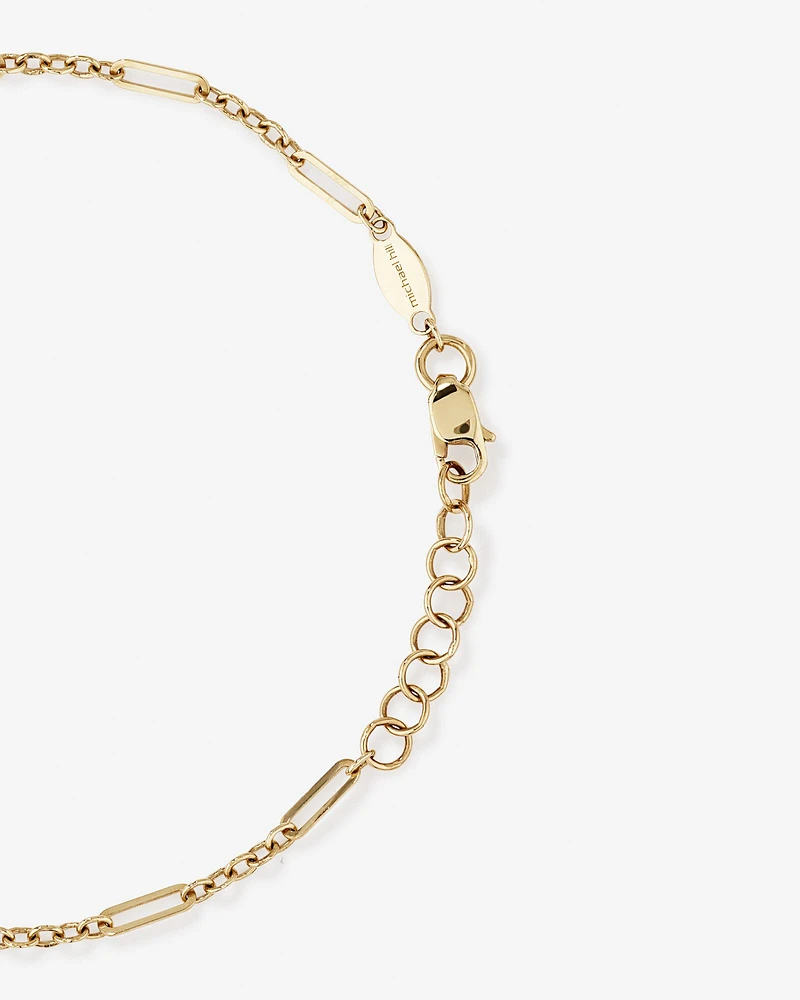 Paperclip 3 and 1 Bracelet in 10kt Yellow Gold