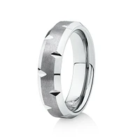 6mm Men's Ring Grey Sapphire Tungsten