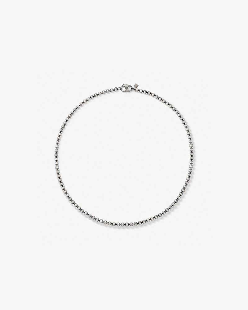 Collier en chaîne boule en argent sterling oxydé