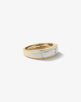 Men's Ring with a Diamond in 10kt Yellow Gold