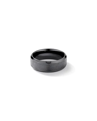 8mm Black Titanium Bevelled Edge Wedding Band