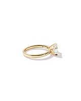 2.00 Carat TW East West Emerald Cut Lab-Grown Diamond Solitaire Engagement Ring in 14kt Yellow Gold