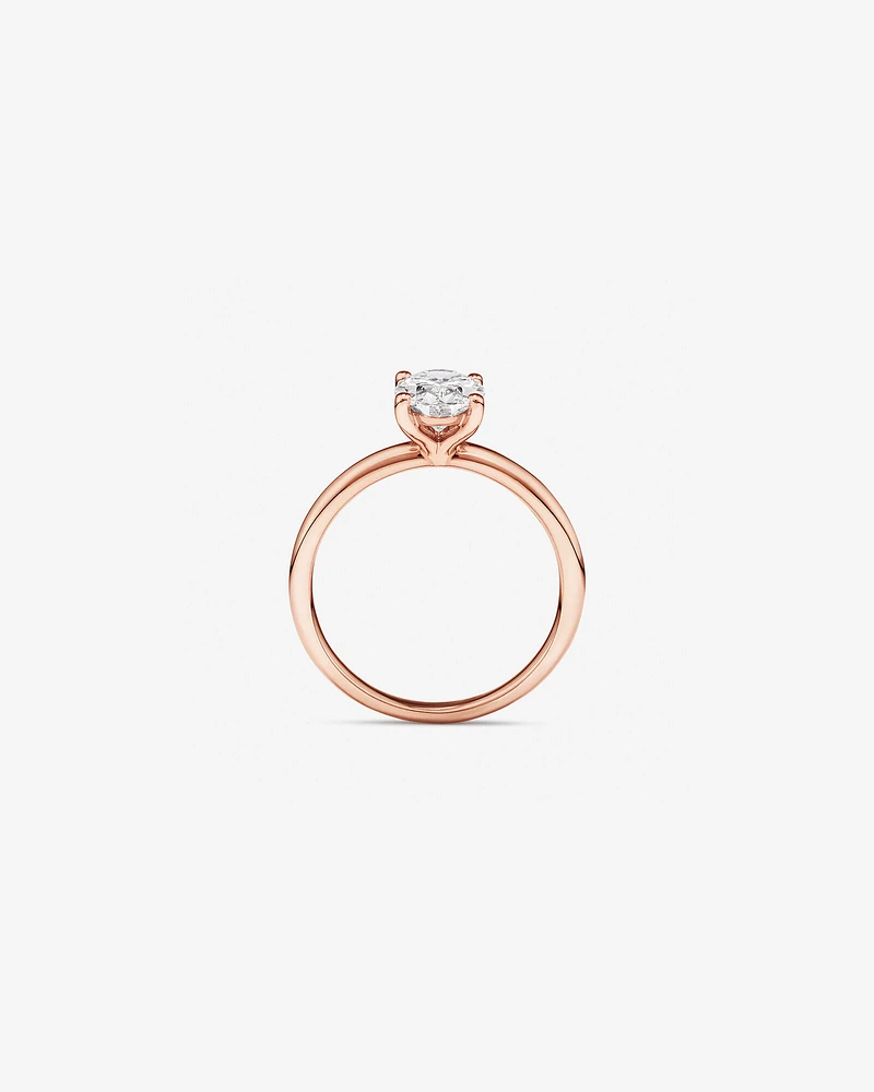 Carat TW Oval Laboratory-Grown Diamond Solitaire Engagement Ring in 14kt White Gold