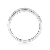 Multi Row Ring with 0.50 Carat TW Diamond in 10kt White Gold