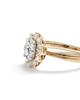 Cluster Ring with 0.62 Carat TW of Diamonds in 14kt Yellow Gold