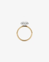 Carat TW Oval Cut Laboratory-Grown Diamond Halo Engagement Ring in 14kt Yellow and White Gold