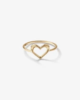 Bague Coeur Ouvert en Or Jaune 10 kt