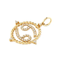 Cancer Zodiac Pendant with 0.20 Carat TW of Diamonds in 10kt Yellow Gold