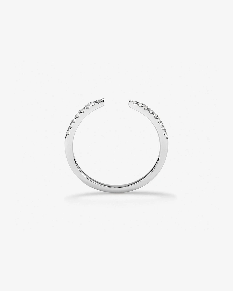 Bague de mariage ouverte de 0,12 carat TW en diamant en or blanc 14 carats