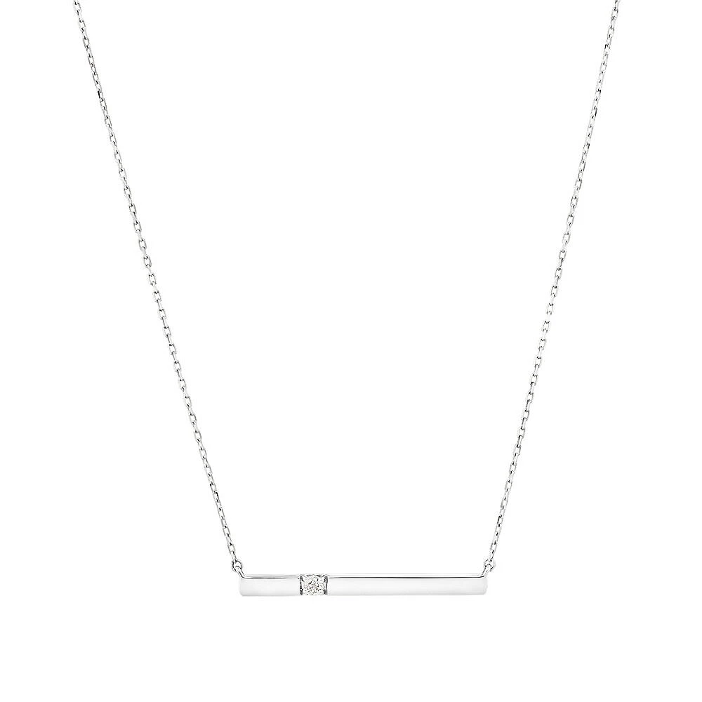 Diamond Accent Bar Necklace in Sterling Silver