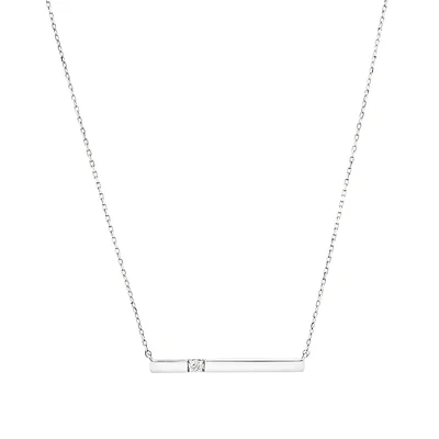 Diamond Accent Bar Necklace in Sterling Silver