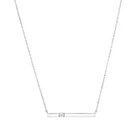 Diamond Accent Bar Necklace in Sterling Silver