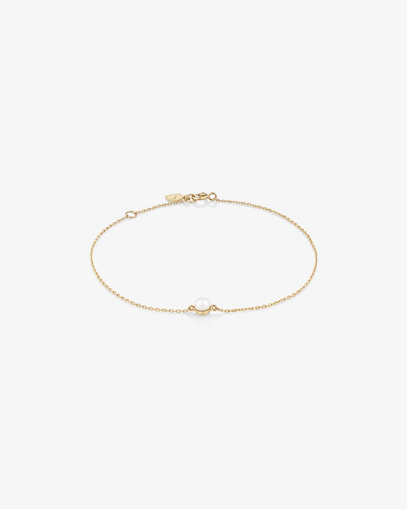 Bracelet with Cultured Freshwater Pearl in 10kt Yellow Gold