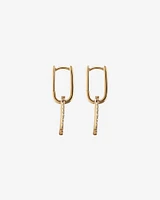 Paperclip Drop Earrings with 0.34 Carat TW of Diamonds in 10kt Yellow Gold