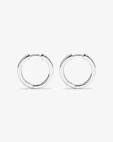 20mm Cubic Zirconia Huggie Hoop Earrings in Sterling Silver