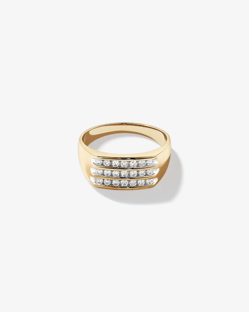 Men's Channel Set Ring in 10kt Yellow Gold With 1/2 Carat TW of Diamonds