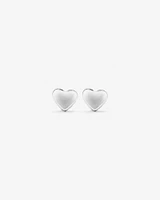 Heart Stud Earrings in Sterling Silver