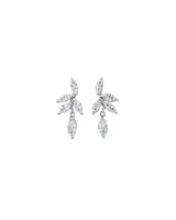 Cubic Zirconia Vine Stud Earrings in Sterling Silver