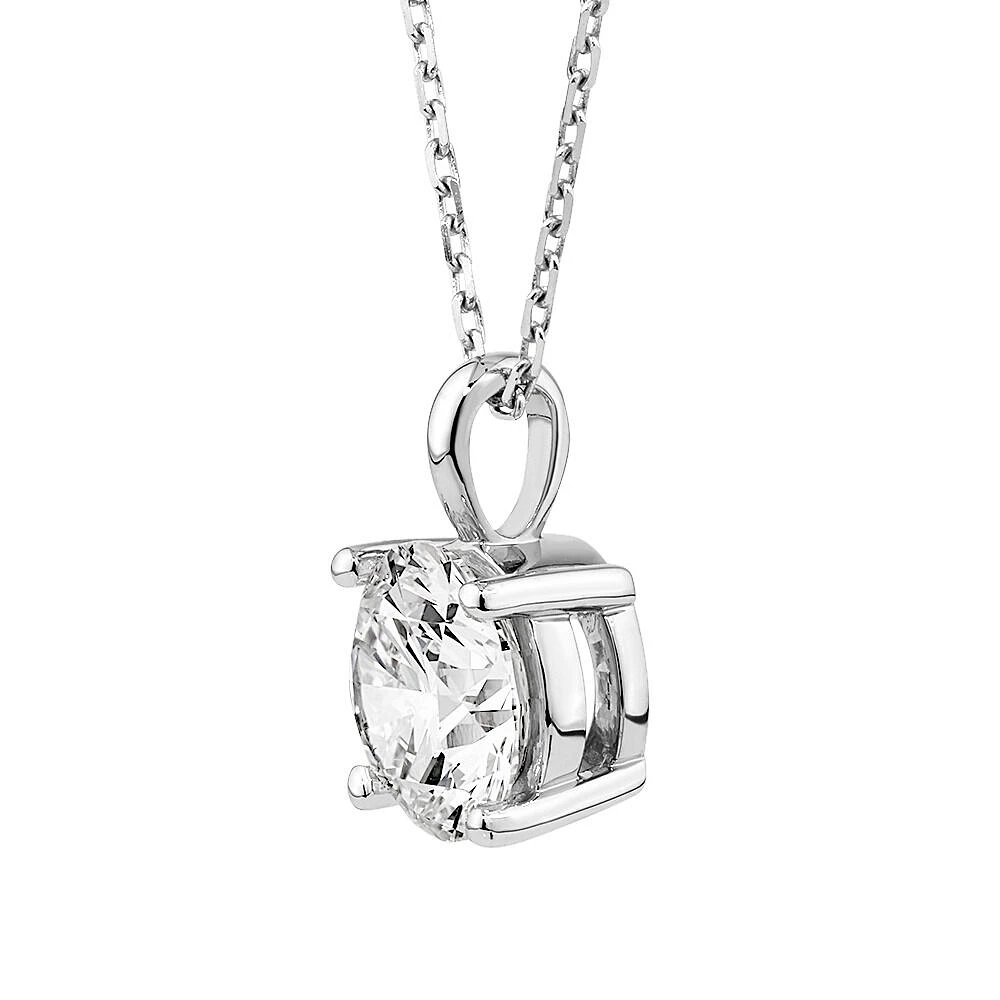 Carat TW Laboratory-Grown Diamond Solitaire Pendant in 14kt White Gold