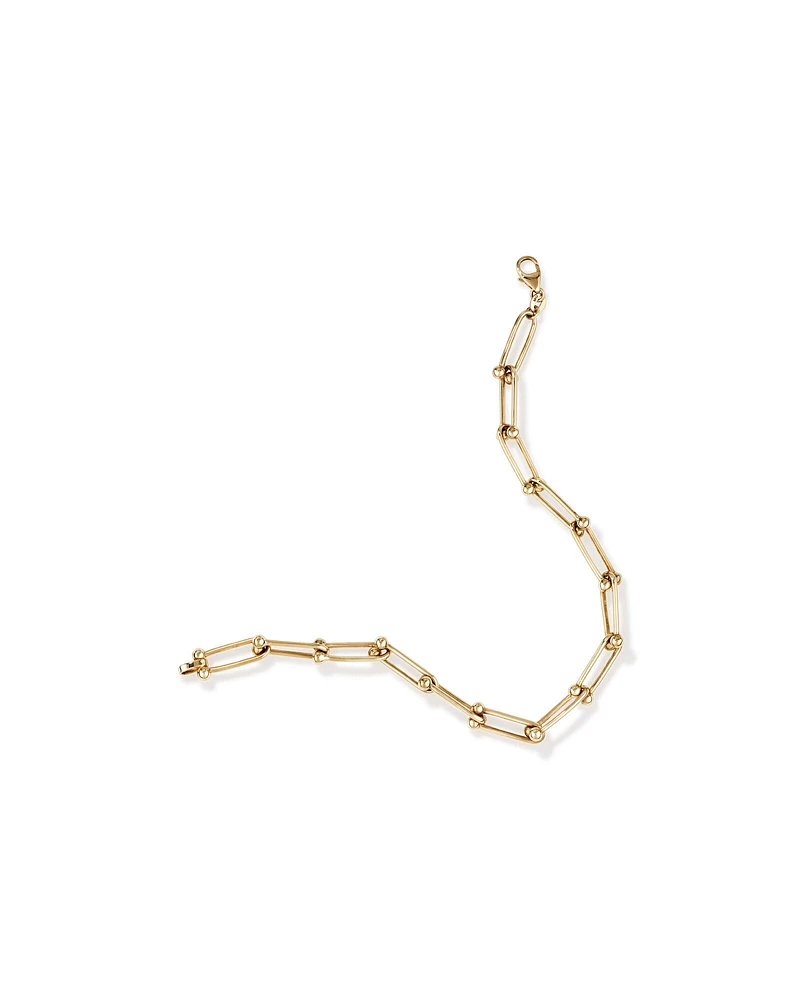 Ball and Oval Link Bracelet in 10kt Yellow Gold