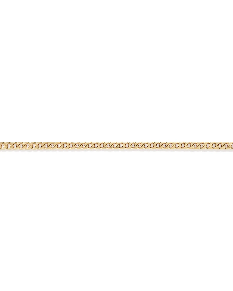 55cm (22") 8mm Width Solid Concave Bevelled Curb Chain in 10kt Yellow Gold