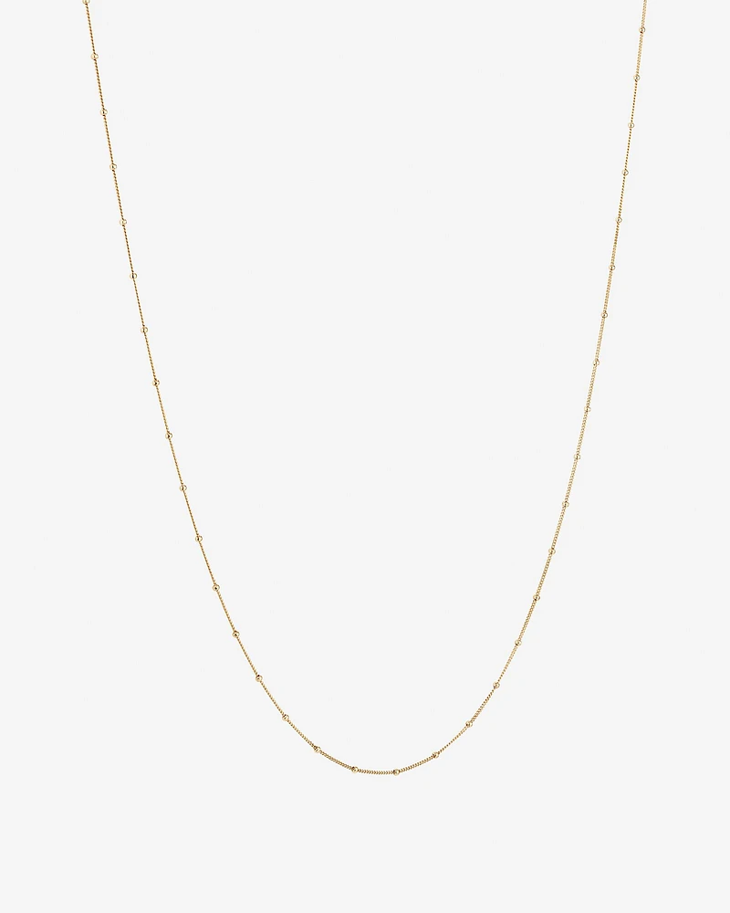 50cm (20") Station Ball and Curb Chain in 10kt Yellow Gold