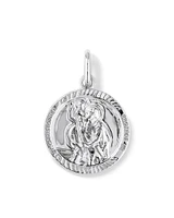 Round St Christopher Pendant in Sterling Silver