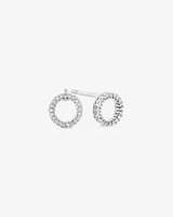 Circle Stud Earrings with 0.10 Carat TW of Diamonds in 10kt White Gold