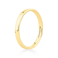 2mm Lite Half Round Wedding Band in 10kt Gold